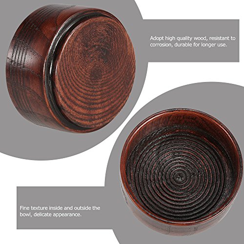 Anself Wooden Shaving Brush Bowl Shave Mug Cream Soap Cup Face Cleaning Soap Bowl - Thumbnail 4