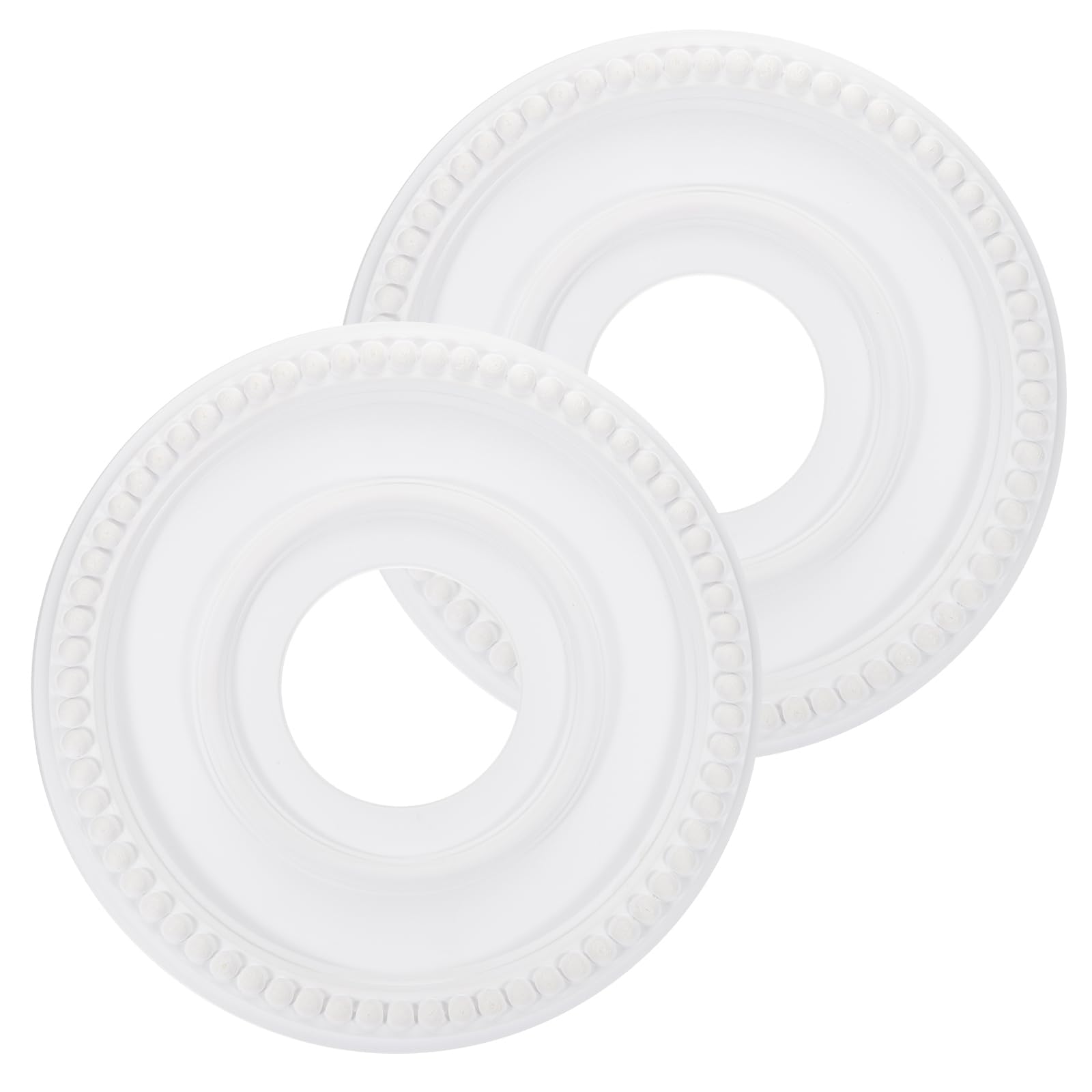 PATIKIL Ceiling Medallion, 2 Pcs 12" OD x 4" ID PU Decorative Ceiling Light Medallion Chandelier Medallion Traditional Ceiling Light Cover Plate for Ceiling Light Fixtures Fans, White