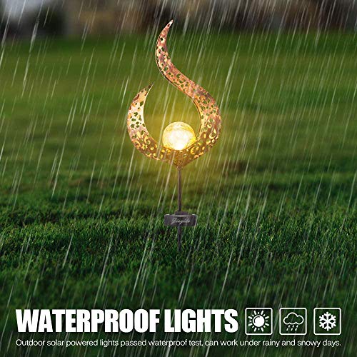 Gartenleuchte Solar Jiayida Metall Mond Gartenbeleuchtung LED Stake Lichter Solarleuchte Deko Garten Gartenlampe IP65… – Bild 7