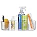 mDesign Large Plastic Divided Portable Storage Organizer Caddy Tote Bin with Handle for Kitchen - Holds Cleaning Supplies, Window Cleaner, Dust Cloths, Sponges - Lumiere Collection - Clear