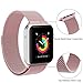 Apple Watch Band 38mm Rose Gold Milanse Mesh Loop Magnetic Strap WristBand Replacement for iWatch Band Series 3 Series 2 Series 1