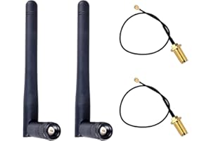 STEMEDU 3dBi 2.4GHz WiFi Antenna Omni-directional SMA Male to SMA Female to IPEX U.FL Antenna for ESP8266 Wireless Network IOT Devices (Pack of 2)