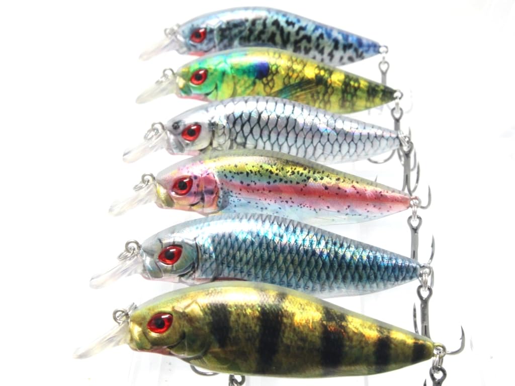 wLure Minnow Crankbait for Bass Fishing Bass Lure Jerkbait Fishing Lure (HC735KB, with Tackle Box)