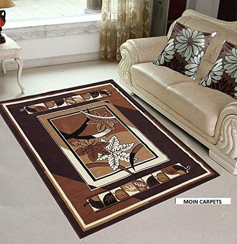 Moin Carpets Soft Floral Carpet for Living Room and Bedroom and Home 5 x 7 Feet Brown
