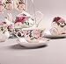 Bone China The butterfly lingers over the flower Printed Ceramic Porcelain Tea Cup Tea Set With Lid And Saucer,Coffee Set of 15