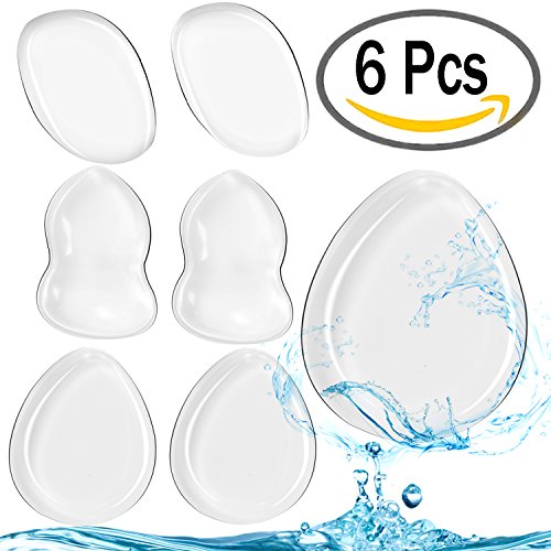 Clear Silicone Sponge, Outee 6 PCS Silicone Makeup Sponge Silicone Blender Beauty Sponge Foundation Makeup Blender, Washable