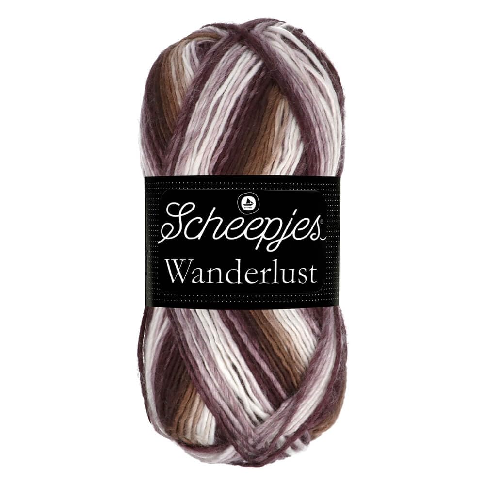 Scheepjes Wanderlust 100g Yarn - 463 St Petersburg, Brown/White/Purple for Knitting and Crochet