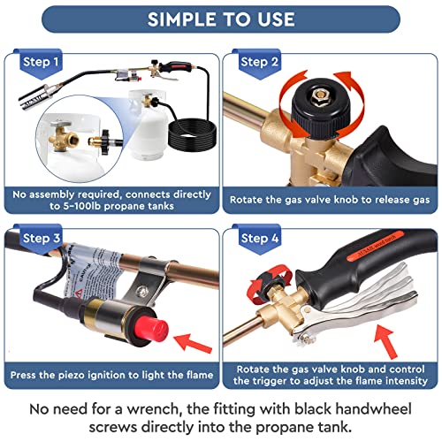 Propane Torch Weed Burner,Blow Torch,Heavy Duty,High Output 800,000 BTU