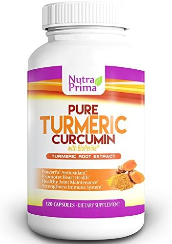 Pure Turmeric Curcumin 1300 mg with BioPerine® (Black Pepper Extract) 95% Curcuminoids, Anti-Inflammatory, Antioxidant Supplement Gluten Free, GMO Free 120 Vegetarian Capsules