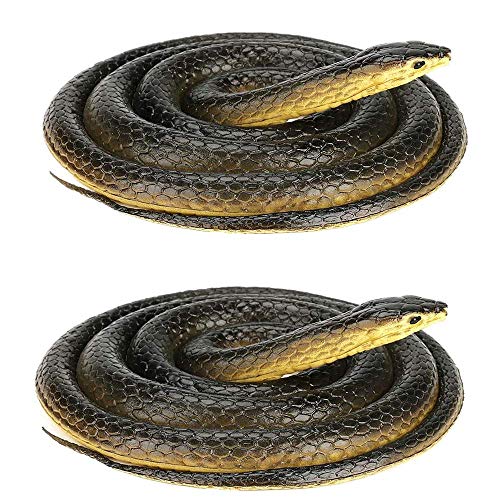 Realistic Rubber Snake 2Pcs, Scary Fake Snake Large
