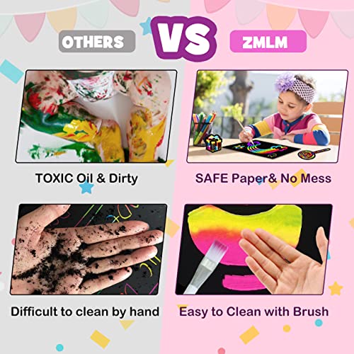 ZMLM Scratch Paper ArtCraft for Girls Rainbow Scratch Magic Drawing