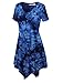 Lock and Love LL WT1063 Womens Short Sleeve All Over Tie-Dye Tunic Top XL Navy
