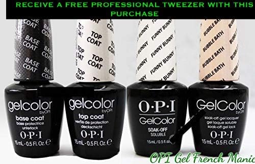GelColor Gel French Manicure 4pc Set: BASE+TOP COAT +FUNNY BUNNY+BUBBLE BATH + FREE GIFT