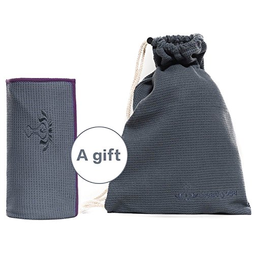 image for Heathyoga Non Slip Yoga Towel, Exclusive Corner Pockets Design, Microf