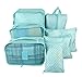 7 Packing Bags Travel Cubes Luggage Organizers Suitcase Storage Clothes Shoes Underwear Bags Set Pack Green Dot