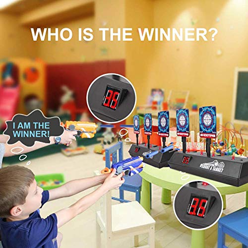 CPSYUB (2019 Updated Edition) Electric Digital Target for Nerf Guns Toys,Scoring Auto Reset Nerf Target for Shooting with Wonderful Light Sound Effect Nerf Guns for Boys Girls