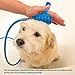 AIUONXILIOP Pet Groomerpaw Pet Bathing Tool - Shower Attachment with 7.5 Foot Hose, Massage Bristles, and 2 Hose Adapters - Indoor/Outdoor Functionality for Dogs, Cats, and Horses
