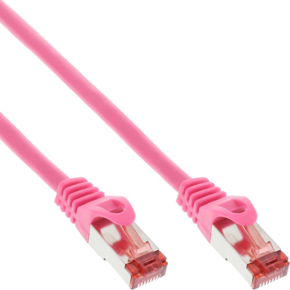 InLine 76411M Patch Cable S/FTP (PiMf), Category 6, 1 m, Pink