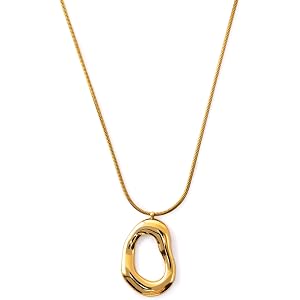 18K Gold Plated Irregular Pendant Chunky Statement Necklace for Women | Waterproof, sweat-resistant, tarnish-resistant;stainl
