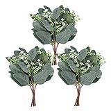 Whonline 20pcs Artificial Eucalyptus Leaves Stems