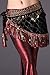 ZLTdream Women's Tribal Belly Dance Hip Scarf with tassel & copper Dark Red