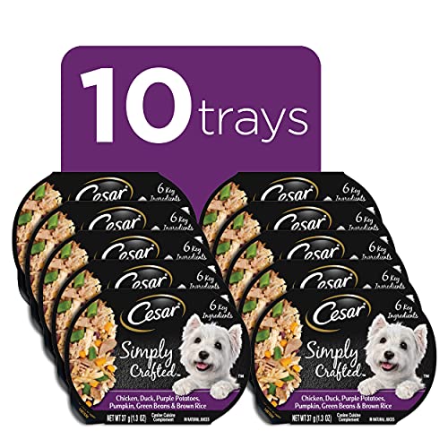 CESAR Simply Crafted Adult Soft Wet Dog Food Meal Topper, Chicken, Duck