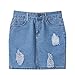 USGreatgorgeous Womens High Waist Distressed Ripped Denim Short Jean Skirts Package Hip Mini Skirts (M,Dark Blue)