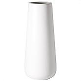 D'vine Dev 11 Inch Ceramic Flower Vase Matte Finishing, Minimalist Design for Home Décor, Bedroom, Living Room, Centerpieces, Office, White, VS-XH-D-2