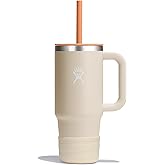 Hydro Flask Kids 24 Oz Travel Tumbler with Handle, Lid and Straw for School - Insulated Stainless Steel in Coconut Cream