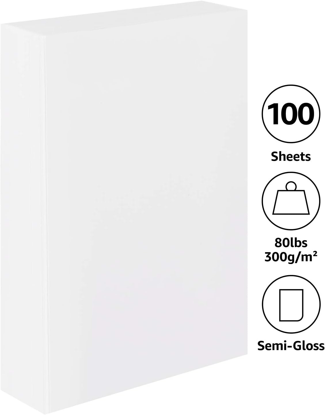 Amazon Basics Photo Paper, Semi-Glossy, Pack of 100 Sheets, 300g/m², 4 x 6 Inches (10.2 x 15.2 cm), White - Image 3