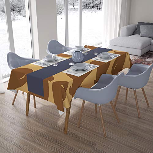 Le Jardin du Lin Küchendekoration, Tischdecke, Brauntöne, 140 x 200 Cm - Entworfen und hergestellt in der Türkei