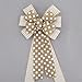 Polka Dot Natural Stripe Wreath Bow