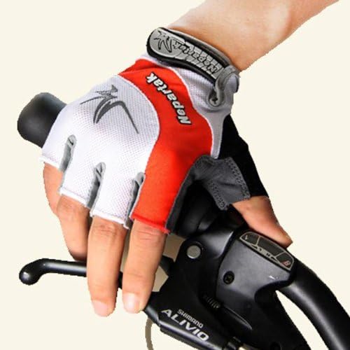 Summer Cycling Half Finger Gloves Mountain Bike Gloves Red.