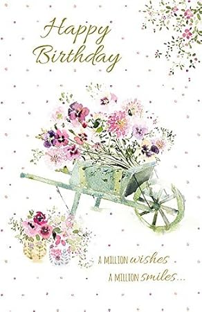Amazon Com Happy Birthday Wheelbarrow Of Flowers New Female Greeting Card Office Products Amazon Com Happy Birthday Wheelbarrow Of Flowers New Female Greeting Card Office Products