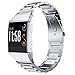 SHANGPULE Compatible with Ionic Band, Stainless Steel Metal Replacement Bracelet Strap with Folding Clasp Compatible with Ionic Smart Watch (Silver)