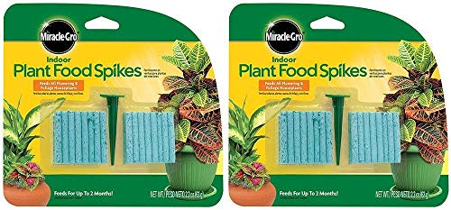 Miracle-Gro Indoor Plant Food, Fertilizer Spikes, 2.2 Ounce (2 Pack)
