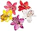 VAGA Set of 15pcs Artificial Flowers Hair Pins/Clips/Decorations with 6 Exotic Hawaii Plumerias and 9 Noble Orchids