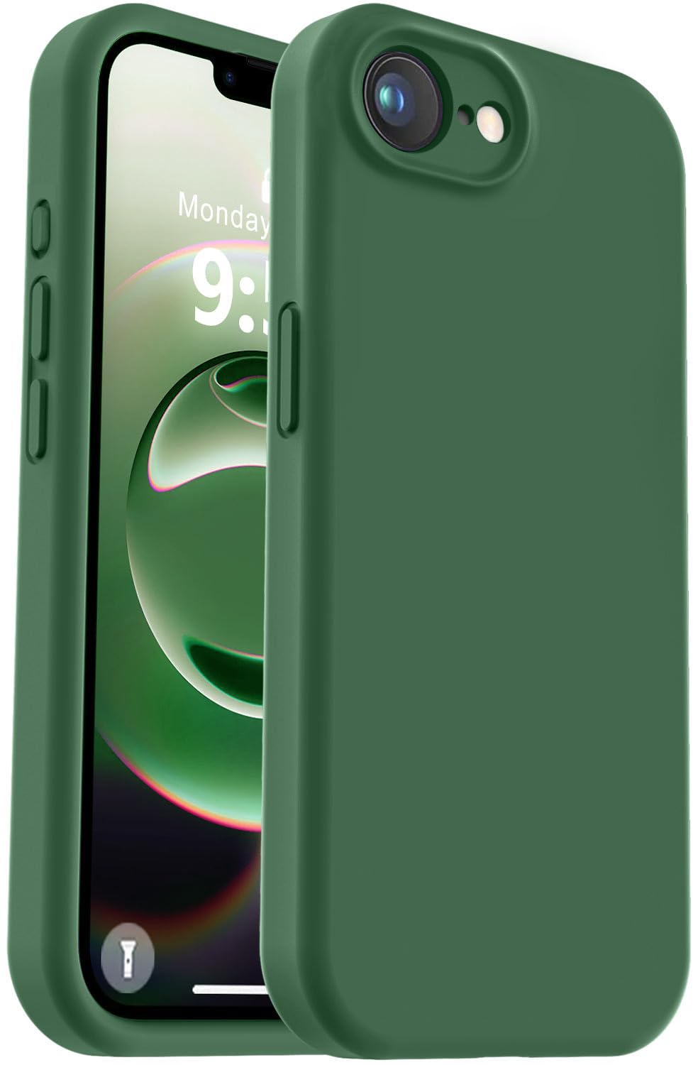 Photo 1 of Vooii Compatible with iPhone 16e Case, Liquid Silicone Upgrade [Camera Protection] [Soft Anti-Scratch Microfiber Lining] Shockproof Phone Case for iPhone 16e 6.1 inch - Green