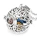Top Plaza Aromatherapy Essential Oil Diffuser Necklace Antique Silver Tree of Life Locket Pendant Necklace W/12 Dyed Lava Stones