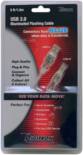 Digitron FLUAMBM06RD USB 2.0 6ft/1.8m Illuminated Flashing Cable [Electronics]