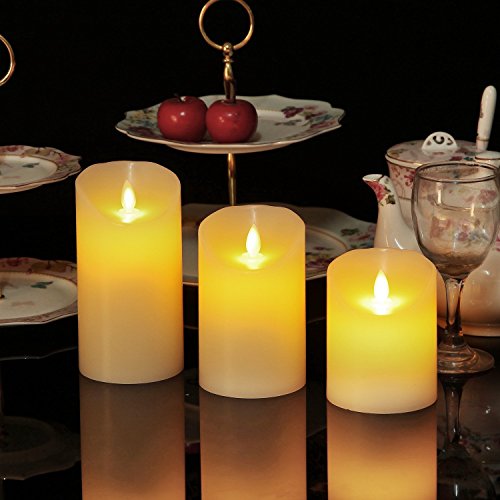 Hanzim Flameless Battery Operated Flicking CandlesRemote Control Realistic Electric Fake
