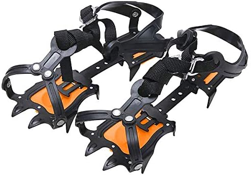 Walsilk Crampons Traction Cleats Spikes Snow Grips,Anti-Slip Stainless Steel Crampons for Mountaineering & Ice Climbing