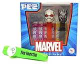 Pez Candy Marvel Gift Set - Ant-Man and Black Panther Dispensers with 6 Rolls of Assorted Fruit Pez Rolls and Tru Inertia Kazoo