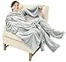 Catalonia Wearable Fleece Blanket with Sleeves & Foot Pockets for Adult Women Men, Micro Plush Comfy Wrap Sleeved Throw Blanket Robe Large 75” x 53”