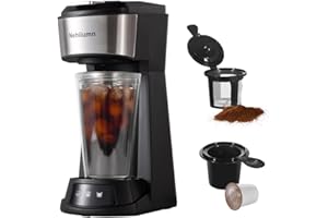 Nehilumn Single Serve Coffee Maker,2 in 1 One Cup Coffee Maker Compatible with K Cup Pods & Ground Coffee, Mini Single Cup Coffee Machine Auto Shut off with 6 to 14oz,Fits Travel Mug