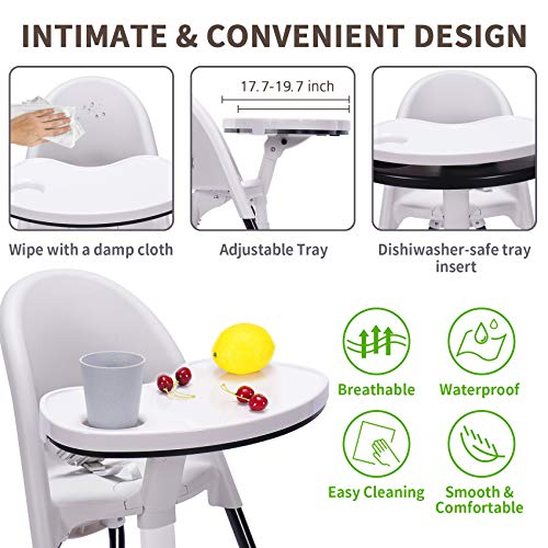 HANMM High Chair Folding,One Click fold,Save Space, Detachable Double