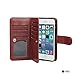 Case for iPhone 5C, xhorizon TM FLK Premium Leather Folio Case [Wallet Function] [Magnetic Detachable] Fashion Wristlet Purse Soft Flip Multiple Card Slots Case Cover for iPhone 5C (Coffee)
