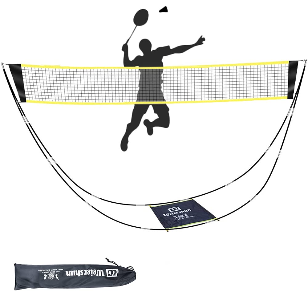 Portable Badminton Net for Garden,Pickleball,Kids Volleyball Net on Beach,Easy Setup with Carry Bag for Indoor Outdoor Sports, No Tools or Stakes Required