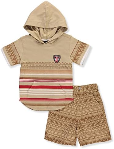 Enyce Baby Boys' 2-Piece Short Set Outfit - Khaki/Multi, 24 Months