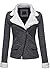 Luna Flower Women's Double Breasted Moto 2Tone French Terry Knit Jackets